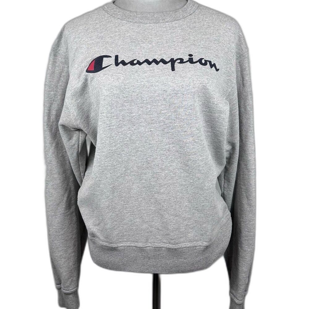 Champion Sweatshirt Mens Small Crew Neck Long Sleeve Gray Activewear